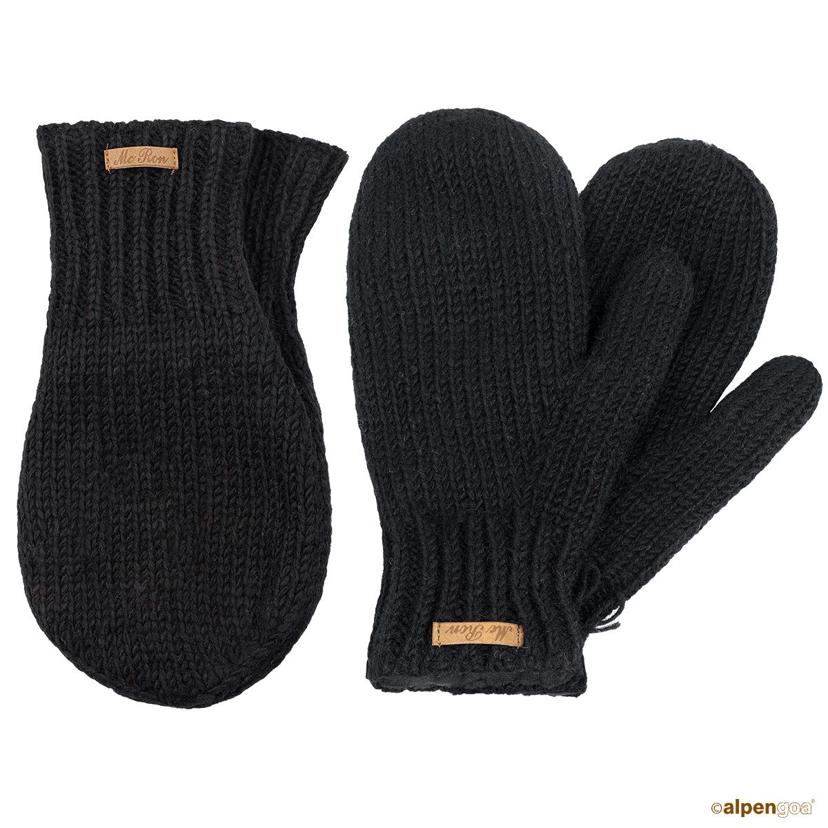 Set aus Pärchenhandschuh Valentin und Fäustlingen Schwarz
